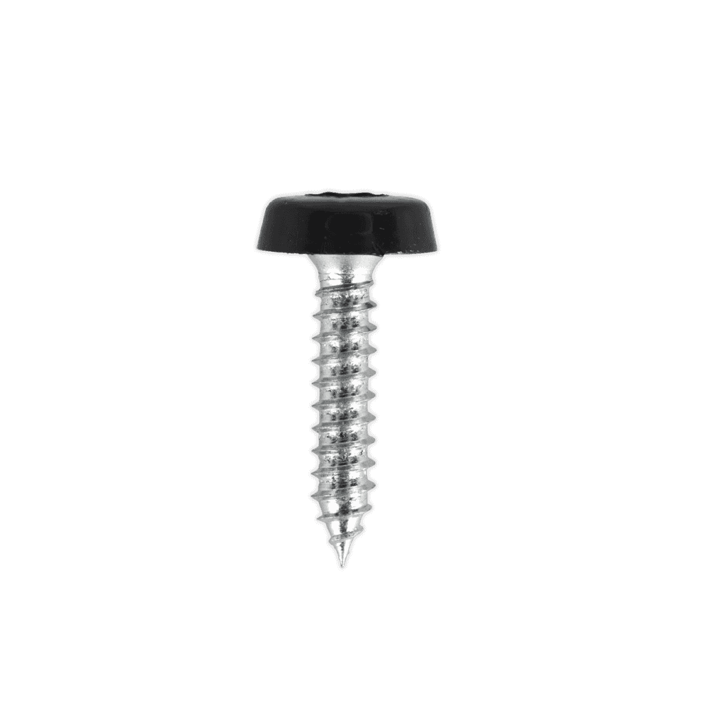 Numberplate Screw with Plastic Enclosed Head 4.8 x 24mm, Black - Pack of 50 : Model No.PTNP7