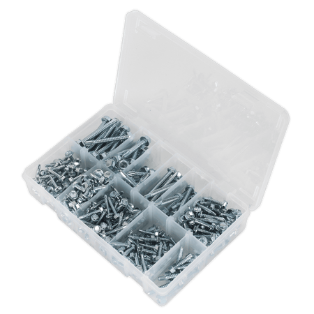 Self Drilling Screw Assortment 410pc Hex Head Zinc DIN 7504K : Model No.AB061SDH