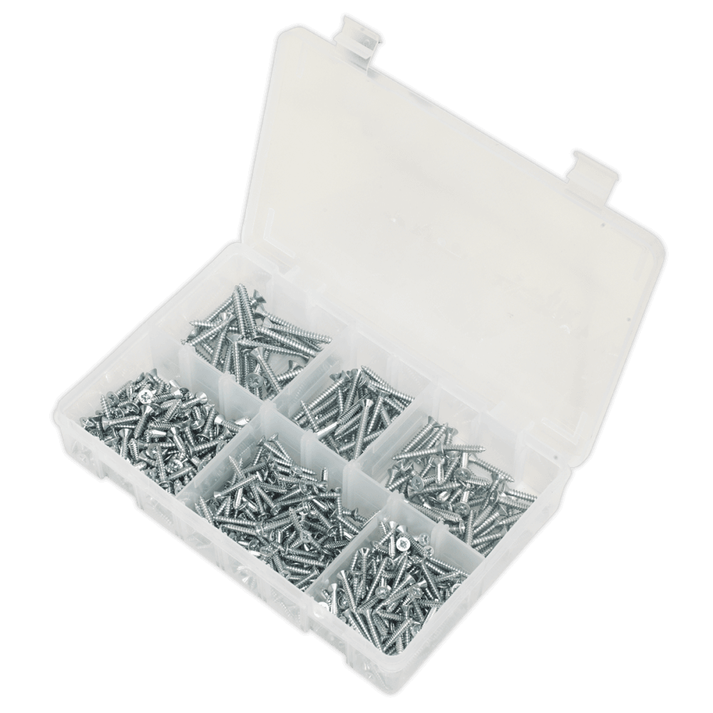 Self Tapping Screw Assortment 510pc Countersunk Pozi Zinc DIN 7982 : Model No.AB062STCS