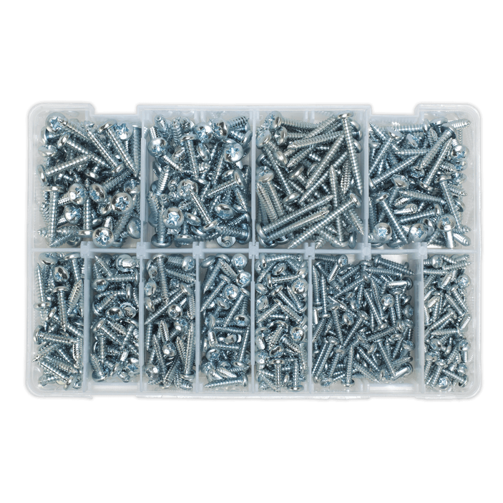 Self Tapping Screw Assortment 700pc Pan Head Pozi Zinc DIN 7981CZ : Model No.AB063STPH
