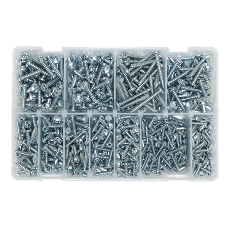 Self Tapping Screw Assortment 700pc Pan Head Pozi Zinc DIN 7981CZ : Model No.AB063STPH