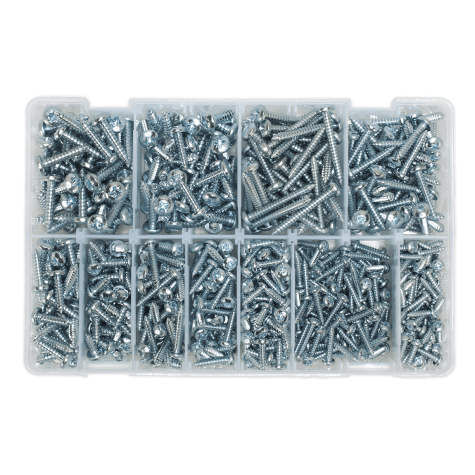 Self Tapping Screw Assortment 700pc Pan Head Pozi Zinc DIN 7981CZ : Model No.AB063STPH