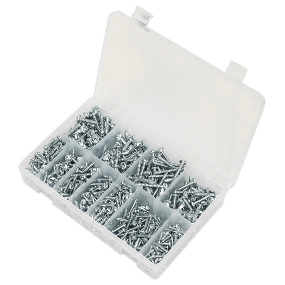 Self Tapping Screw Assortment 700pc Pan Head Pozi Zinc DIN 7981CZ : Model No.AB063STPH