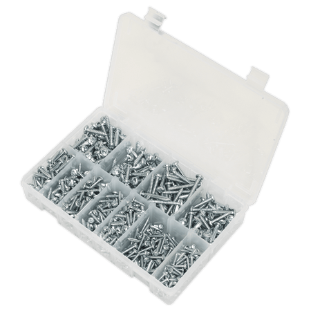 Self Tapping Screw Assortment 700pc Pan Head Pozi Zinc DIN 7981CZ : Model No.AB063STPH