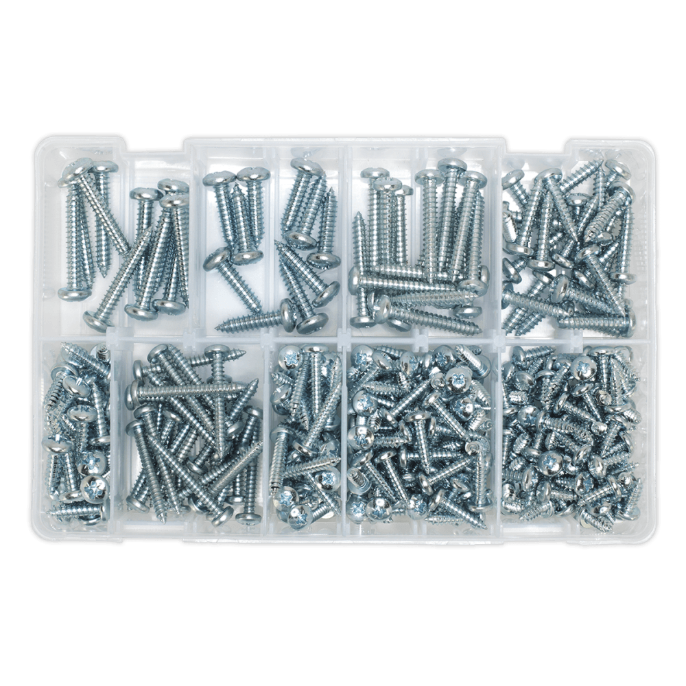 Self Tapping Screw Assortment 305pc Pan Head Pozi Zinc DIN 7981CZ : Model No.AB064STPP