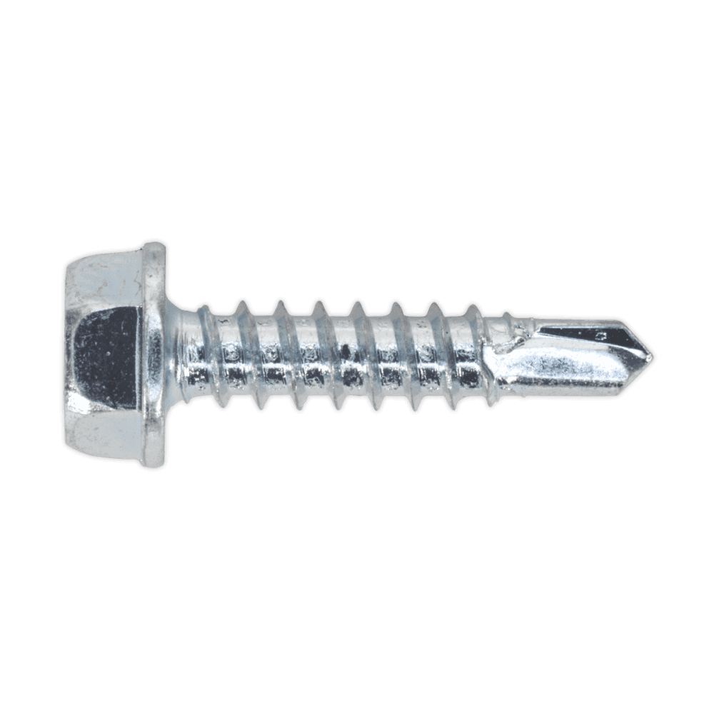 Self Drilling Screw 4.2 x 19mm Hex Head Zinc DIN 7504K Pack of 100 : Model No.SDHX4219