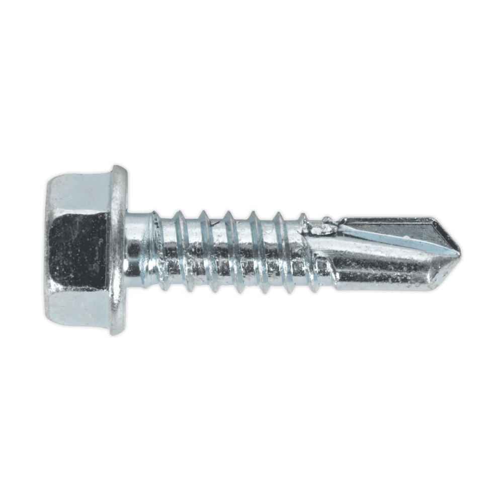 Self Drilling Screw 6.3 x 25mm Hex Head Zinc DIN 7504K Pack of 100 : Model No.SDHX6325