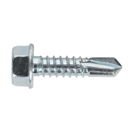 Self Drilling Screw 6.3 x 25mm Hex Head Zinc DIN 7504K Pack of 100 : Model No.SDHX6325