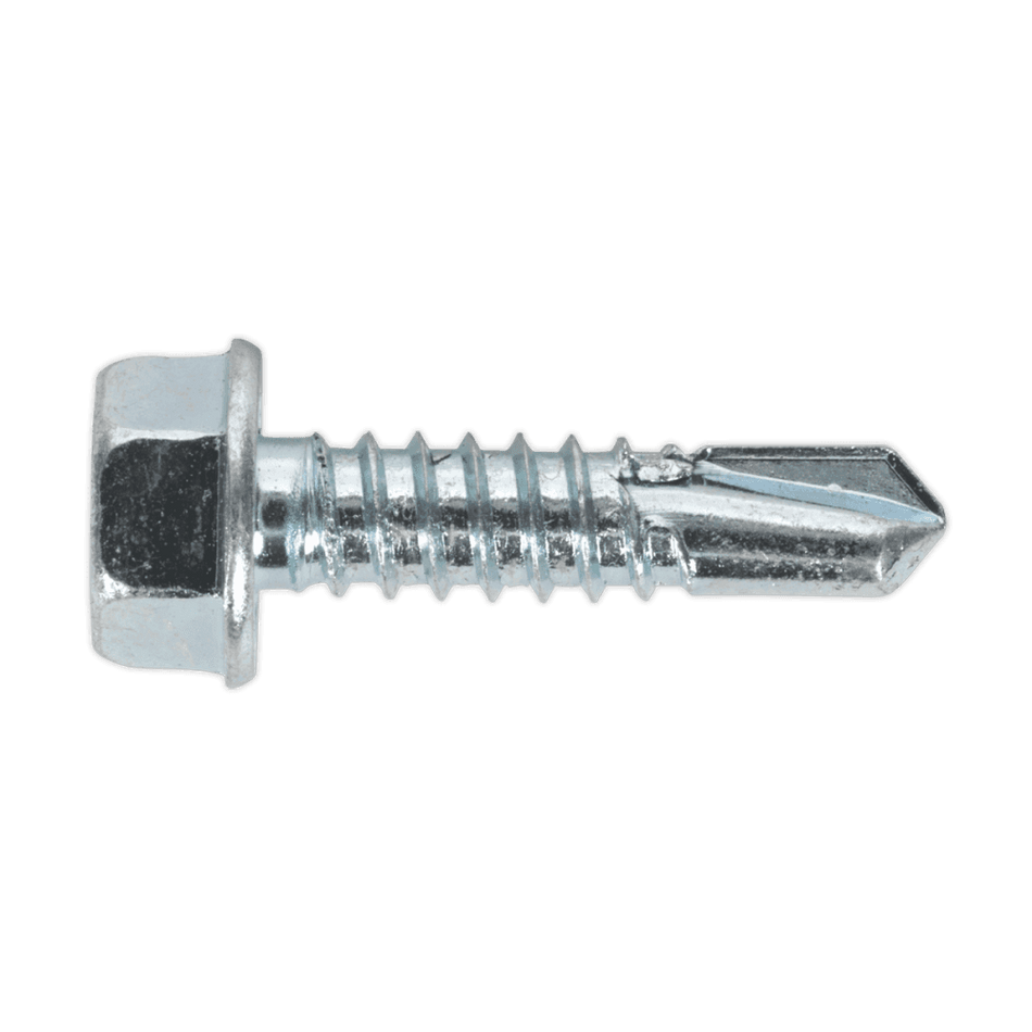 Self Drilling Screw 6.3 x 25mm Hex Head Zinc DIN 7504K Pack of 100 : Model No.SDHX6325