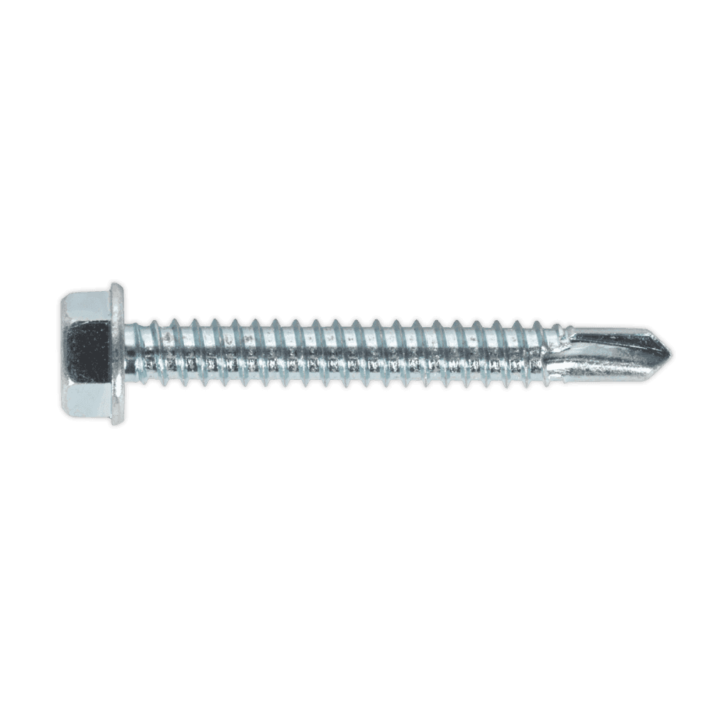 Self Drilling Screw 6.3 x 50mm Hex Head Zinc DIN 7504K Pack of 100 : Model No.SDHX6350