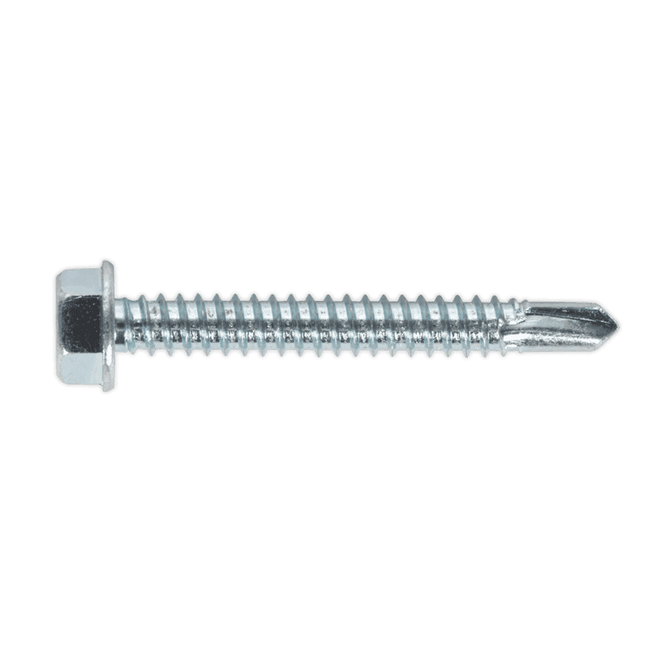 Self Drilling Screw 6.3 x 50mm Hex Head Zinc DIN 7504K Pack of 100 : Model No.SDHX6350
