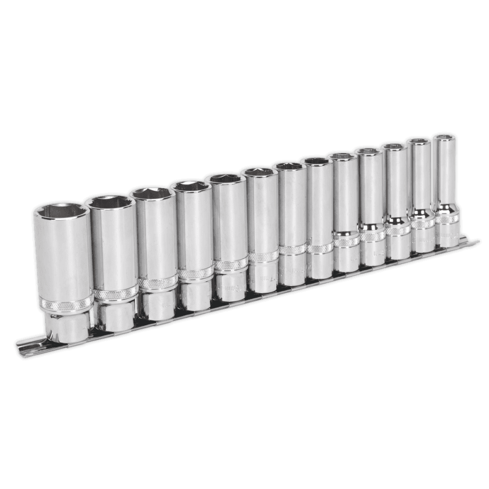 Socket Set 13pc 1/2"Sq Drive Deep Lock-On 6pt Metric : Model No.AK2745
