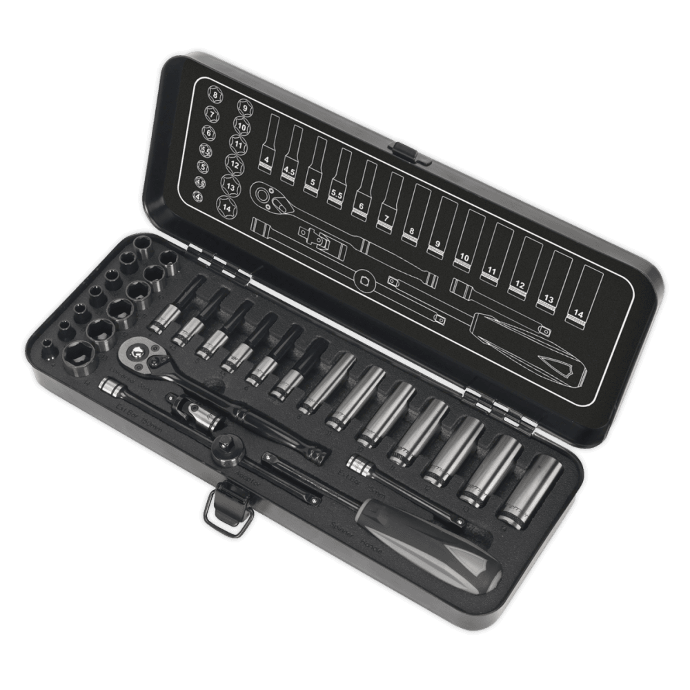 Premier Black Socket Set 1/4"Sq Drive 32pc : Model No.AK7970