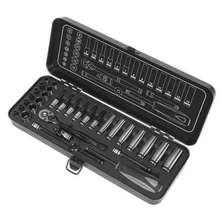 Premier Black Socket Set 1/4"Sq Drive 32pc : Model No.AK7970