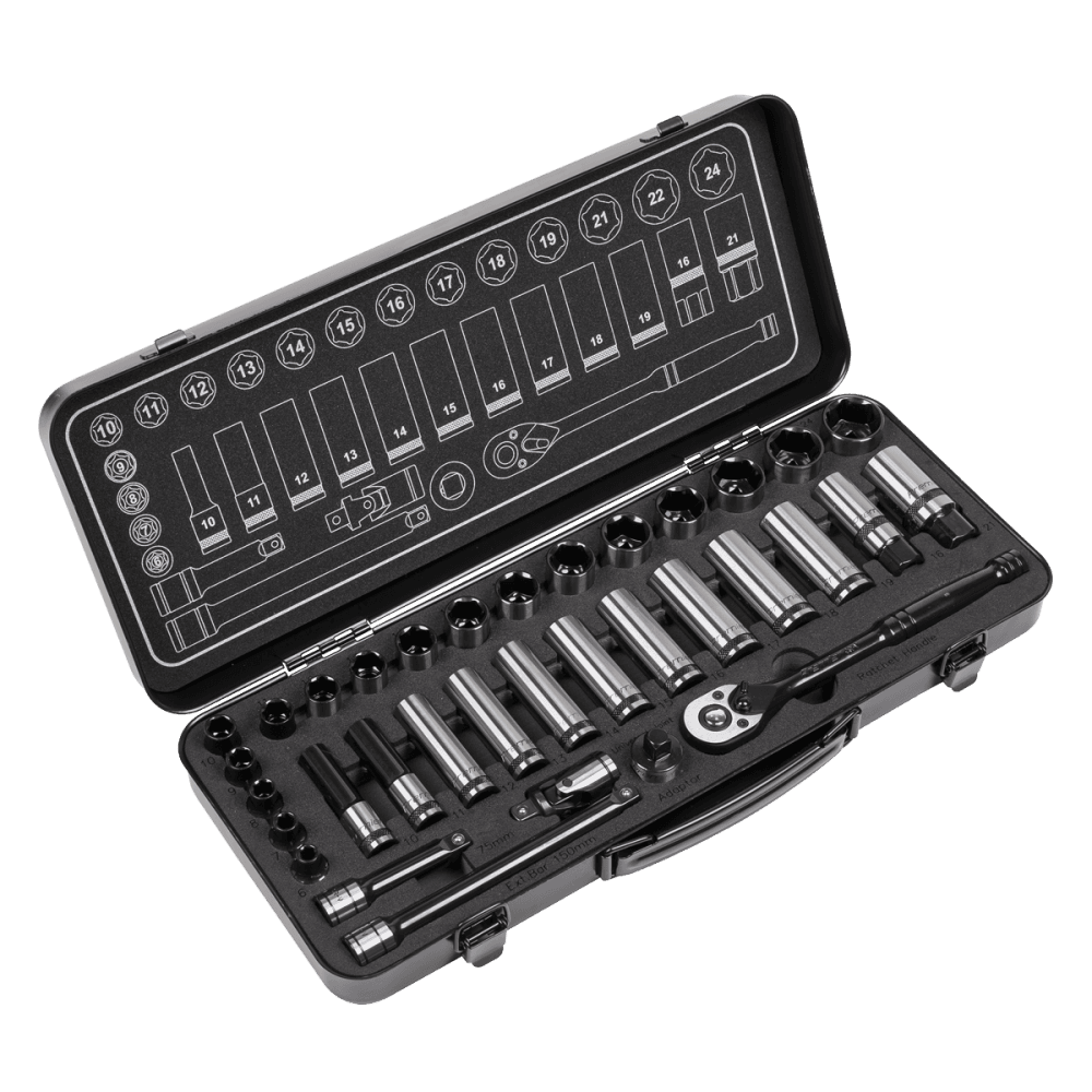 Premier Black Socket Set 3/8"Sq Drive 34pc : Model No.AK7971