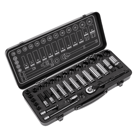 Premier Black Socket Set 3/8"Sq Drive 34pc : Model No.AK7971