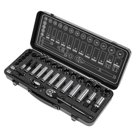 Premier Black Socket Set 3/8"Sq Drive 34pc : Model No.AK7971