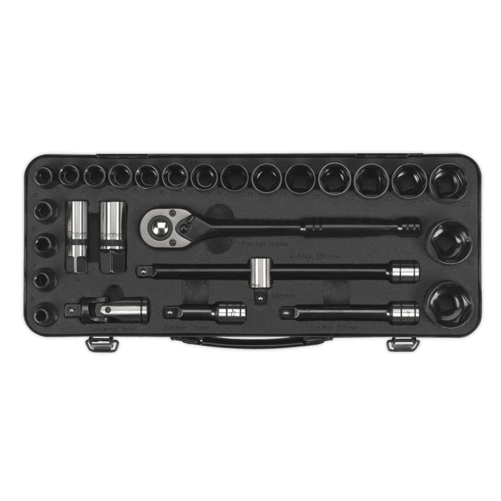 Premier Black Socket Set 1/2"Sq Drive 28pc : Model No.AK7972