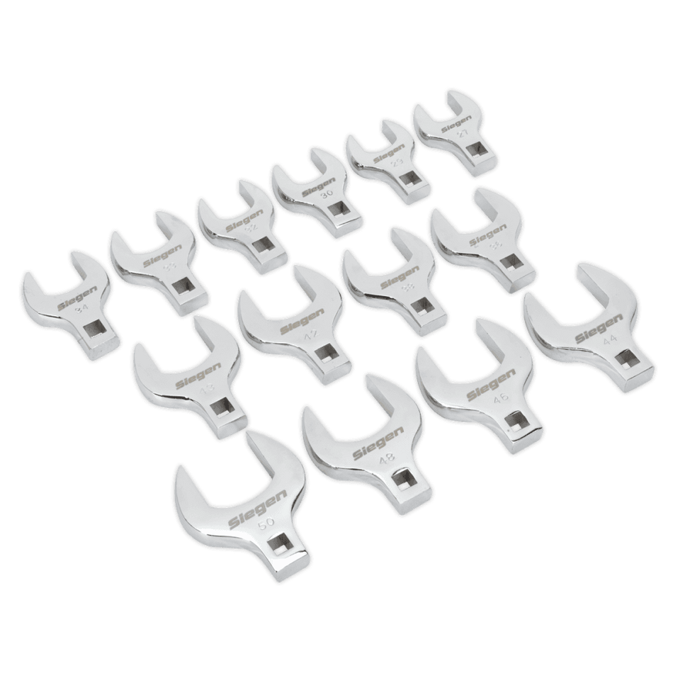 Crow's Foot Open End Spanner Set 14pc 1/2"Sq Drive Metric : Model No.S01109
