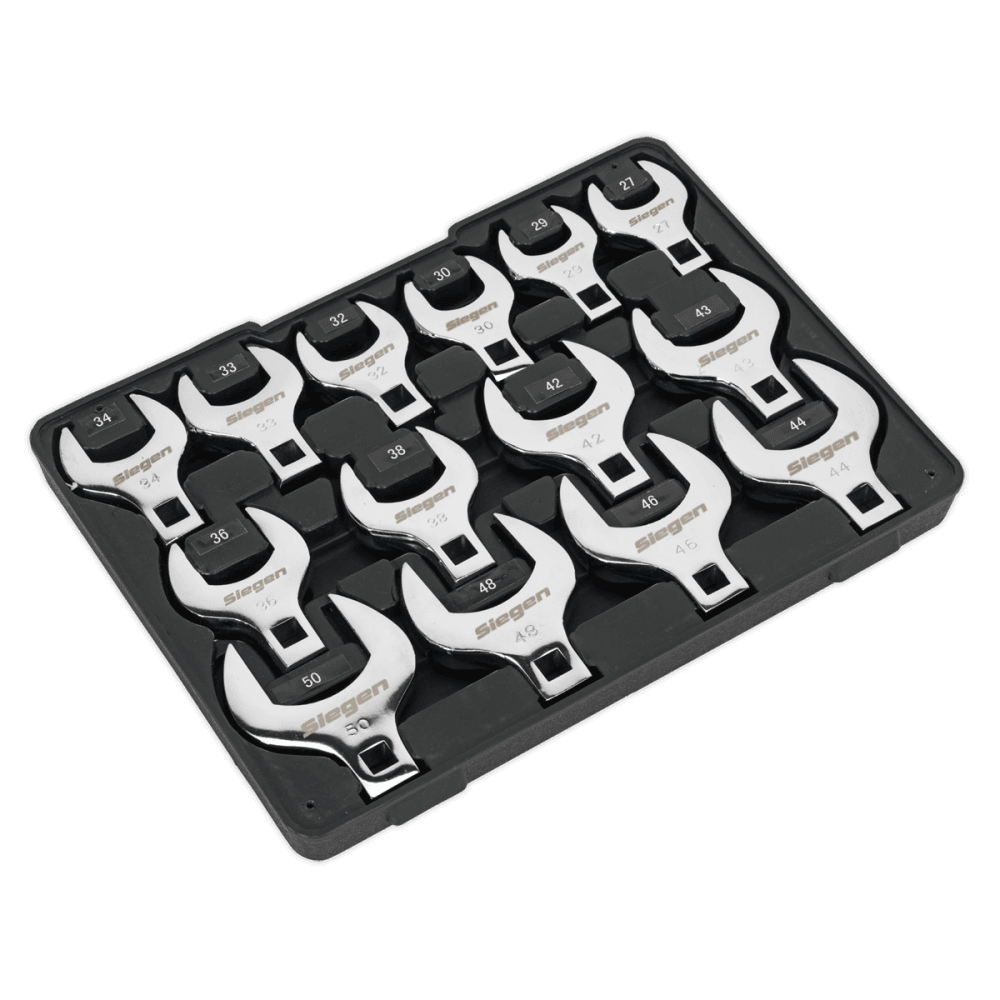 Crow's Foot Open End Spanner Set 14pc 1/2"Sq Drive Metric : Model No.S01109