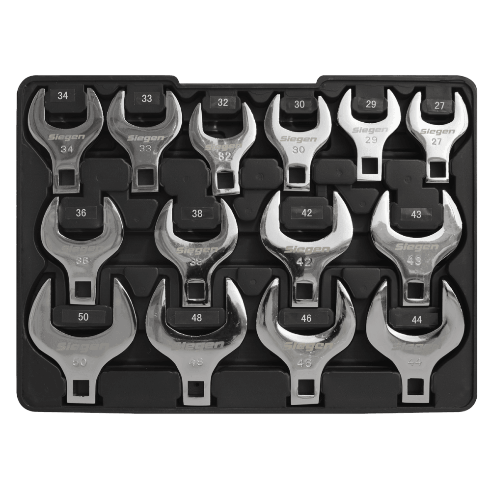 Crow's Foot Open End Spanner Set 14pc 1/2"Sq Drive Metric : Model No.S01109