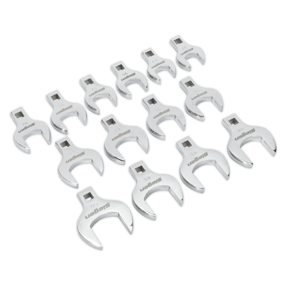 Crow's Foot Open End Spanner Set 14pc 1/2"Sq Drive Metric : Model No.S01109