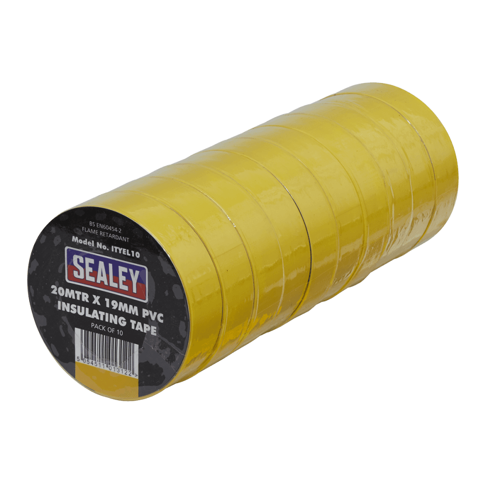 PVC Insulating Tape 19mm x 20mtr Yellow Pack of 10 : Model No.ITYEL10
