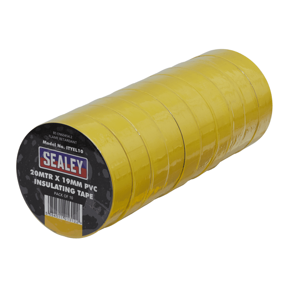 PVC Insulating Tape 19mm x 20mtr Yellow Pack of 10 : Model No.ITYEL10