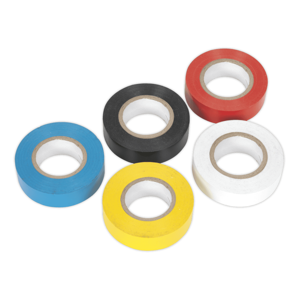 PVC Insulating Tape 19mm x 20mtr Mixed Colours Pack of 10 : Model No.ITMIX10