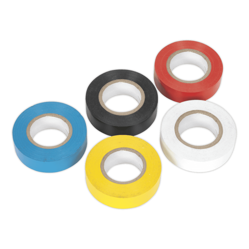 PVC Insulating Tape 19mm x 20mtr Mixed Colours Pack of 10 : Model No.ITMIX10