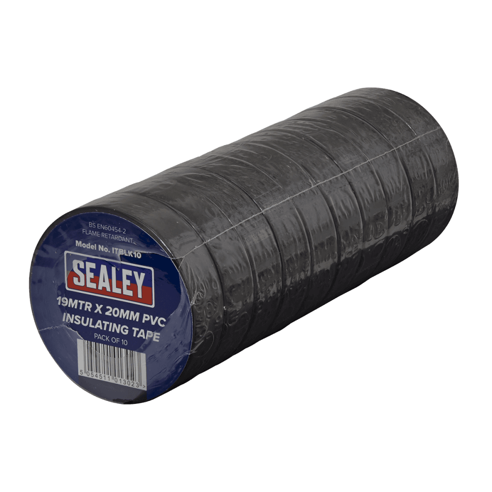 PVC Insulating Tape 19mm x 20mtr Black Pack of 10 : Model No.ITBLK10
