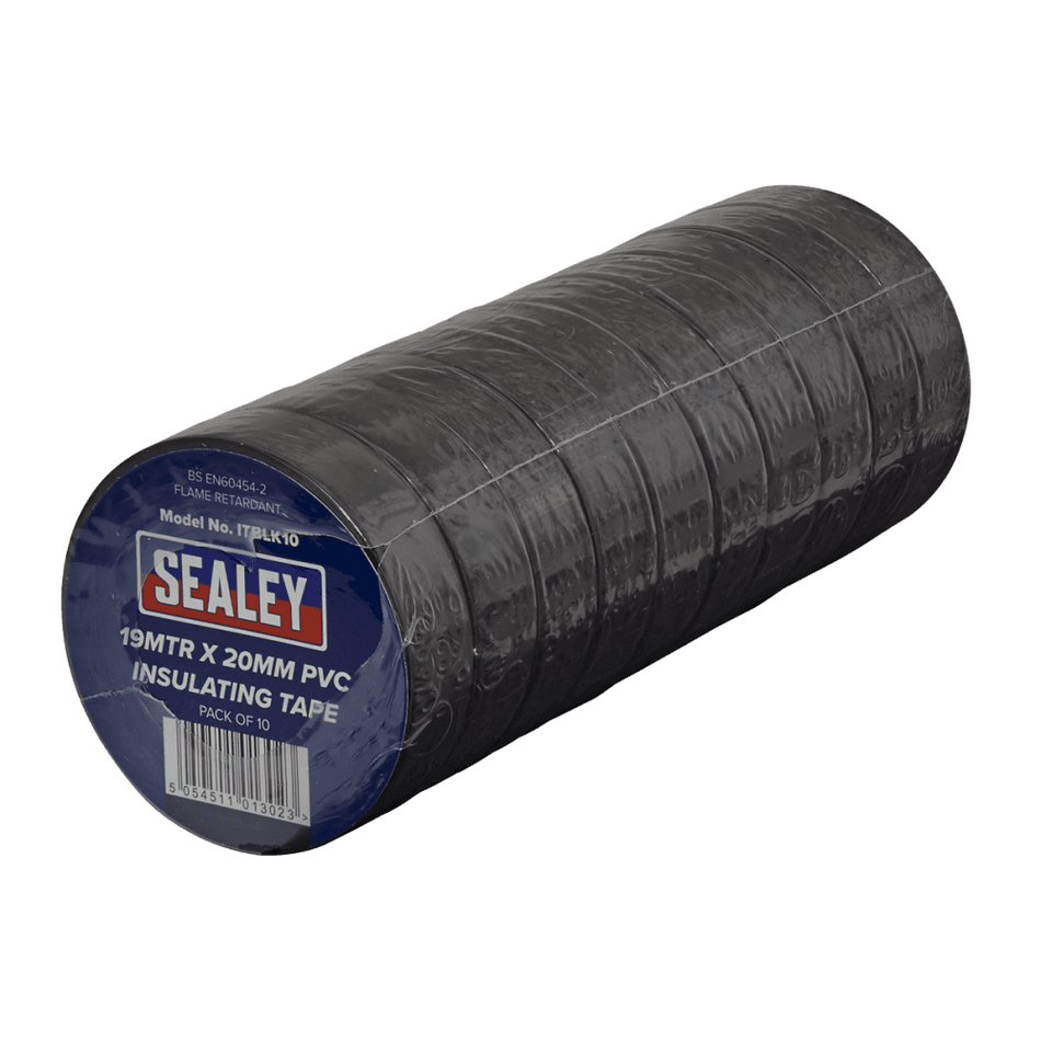 PVC Insulating Tape 19mm x 20mtr Black Pack of 10 : Model No.ITBLK10