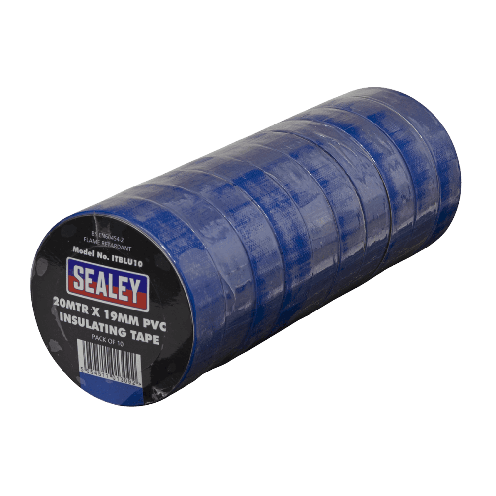 PVC Insulating Tape 19mm x 20mtr Blue Pack of 10 : Model No.ITBLU10