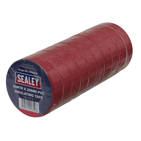 PVC Insulating Tape 19mm x 20mtr Red Pack of 10 : Model No.ITRED10