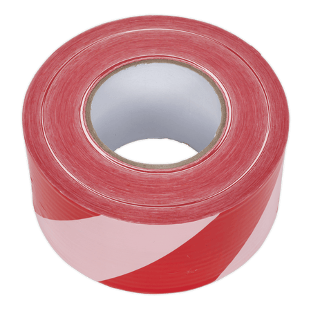 Hazard Warning Barrier Tape 80mm x 100mtr Red/White Non-Adhesive : Model No.BTRW