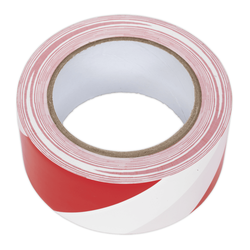 Hazard Warning Tape 50mm x 33mtr Red/White : Model No.HWTRW