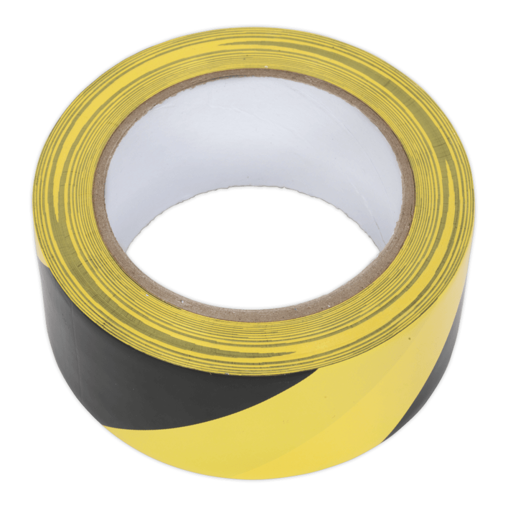 Hazard Warning Tape 50mm x 33mtr Black/Yellow : Model No.HWTBY