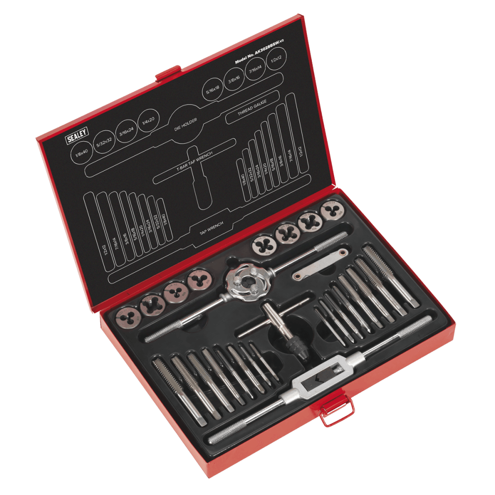 Tap & Die Set 28pc Split Dies Imperial BSW : Model No.AK3028BSW