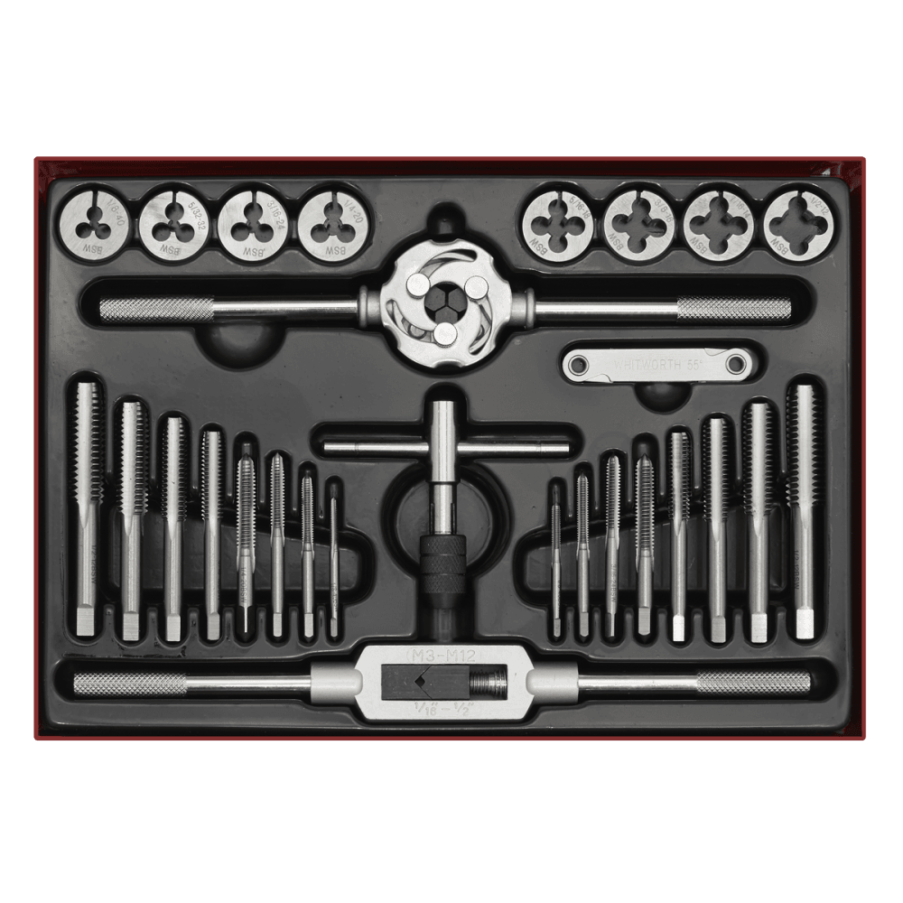 Tap & Die Set 28pc Split Dies Imperial BSW : Model No.AK3028BSW