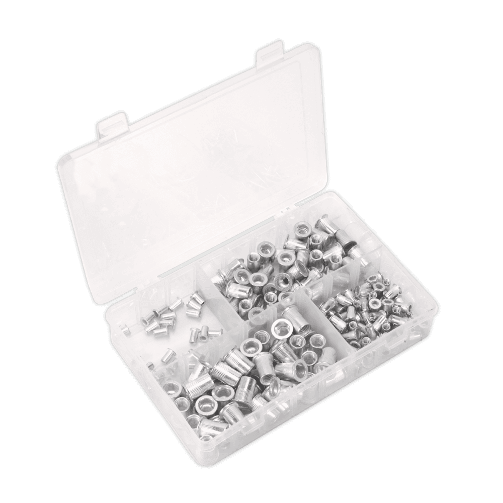Threaded Insert (Rivet Nut) Assortment 200pc M4-M8 Splined Metric : Model No.AB073TI
