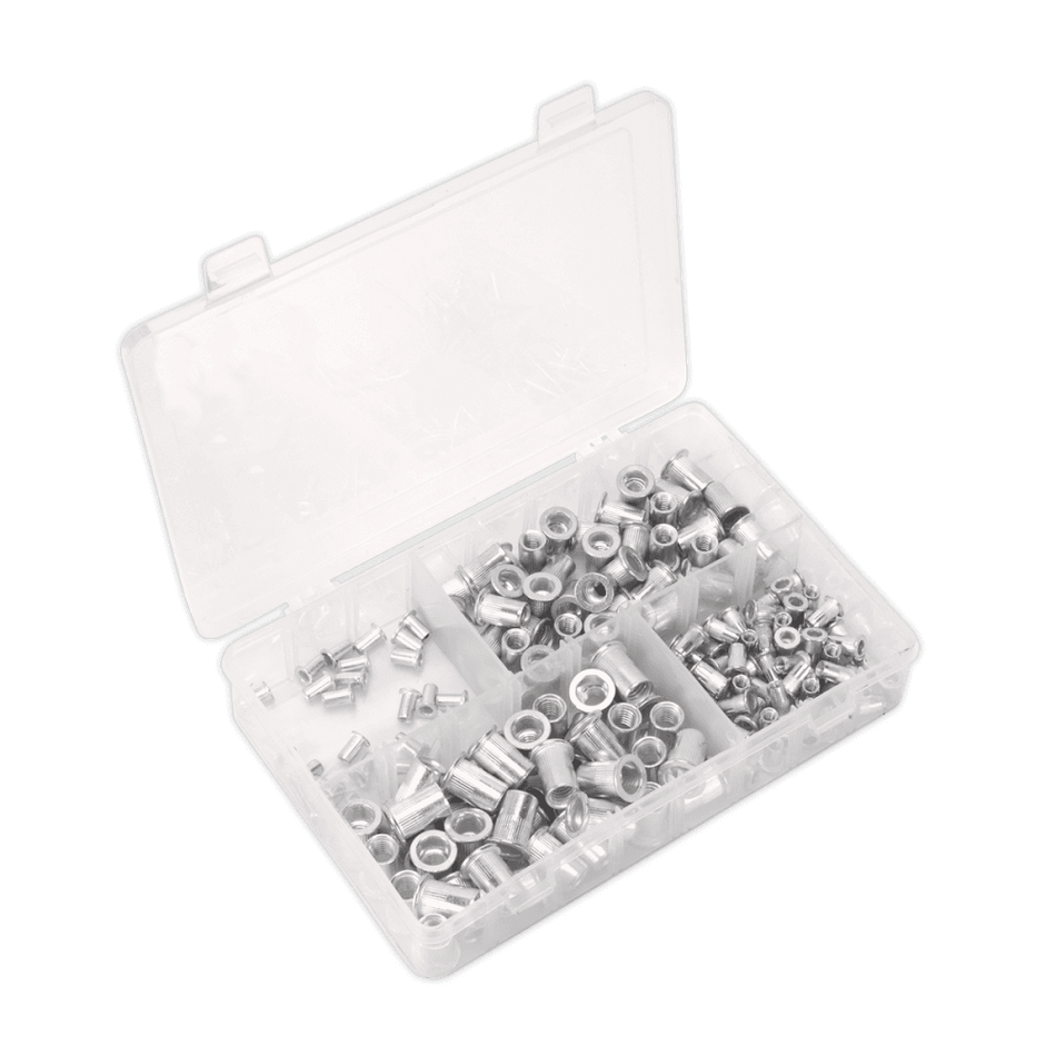 Threaded Insert (Rivet Nut) Assortment 200pc M4-M8 Splined Metric : Model No.AB073TI