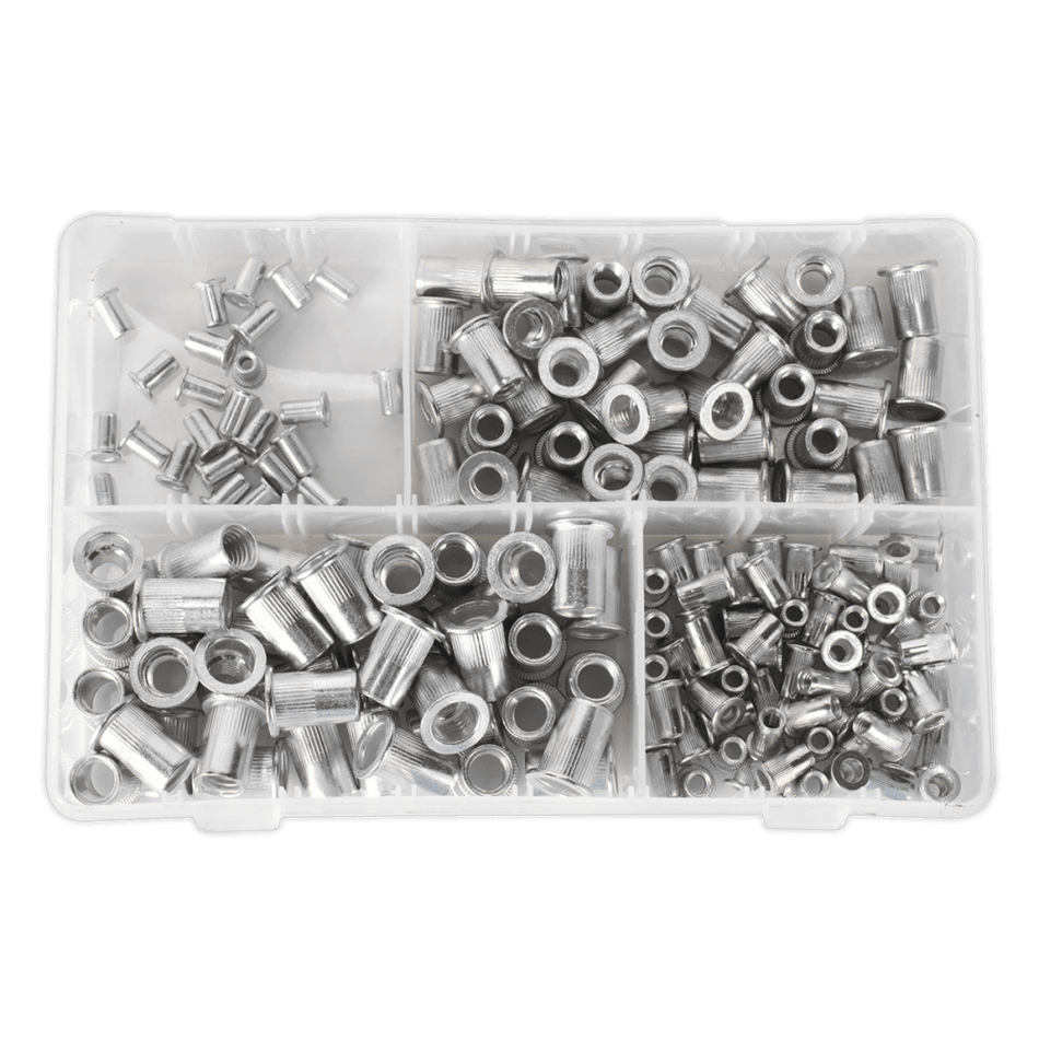 Threaded Insert (Rivet Nut) Assortment 200pc M4-M8 Splined Metric : Model No.AB073TI