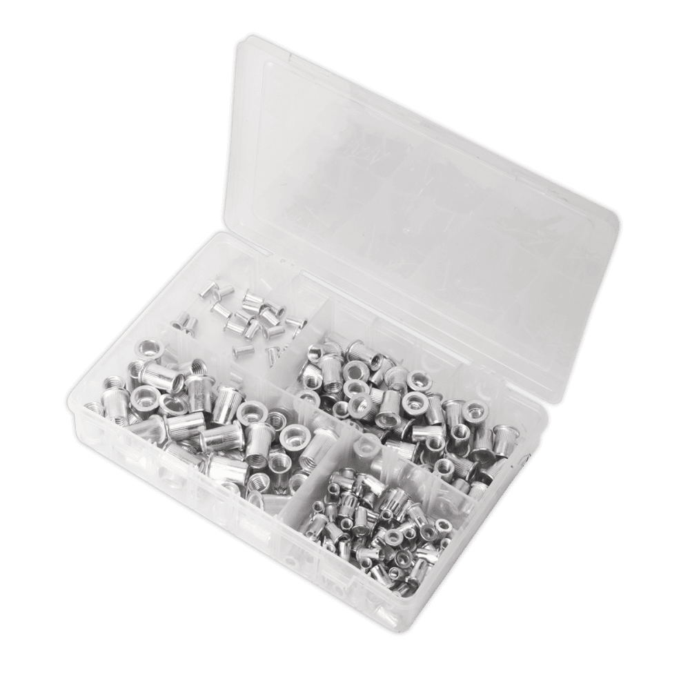 Threaded Insert (Rivet Nut) Assortment 200pc M4-M8 Splined Metric : Model No.AB073TI