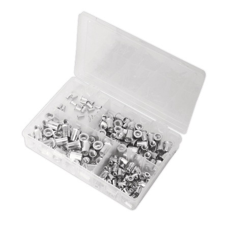 Threaded Insert (Rivet Nut) Assortment 200pc M4-M8 Splined Metric : Model No.AB073TI