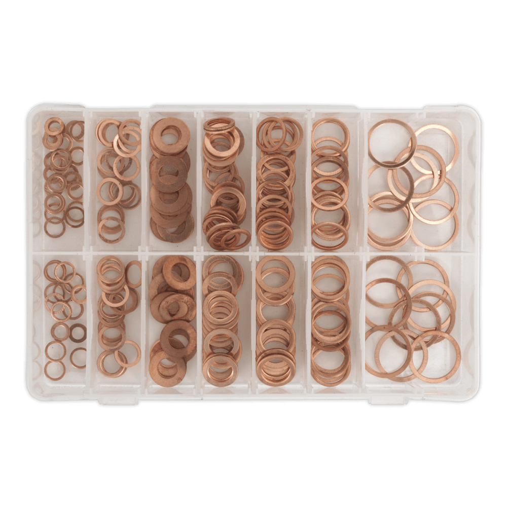 Diesel Injector Copper Washer Assortment 250pc - Metric : Model No.AB027CW