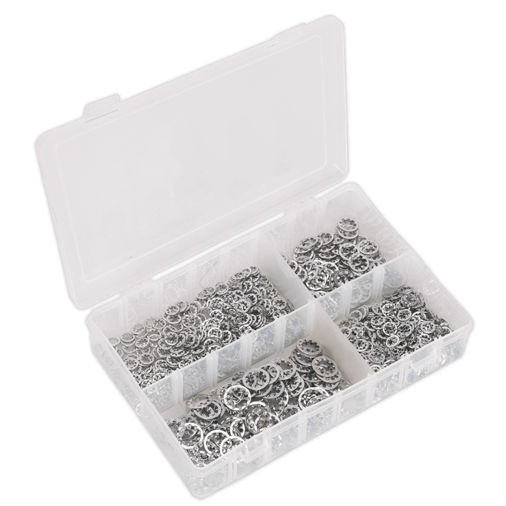 Lock Washer Assortment 1000pc Serrated Internal M5-M10 Metric DIN 6798J : Model No.AB057LW