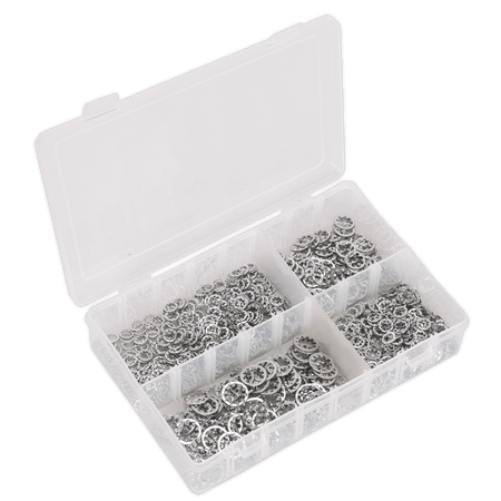Lock Washer Assortment 1000pc Serrated Internal M5-M10 Metric DIN 6798J : Model No.AB057LW