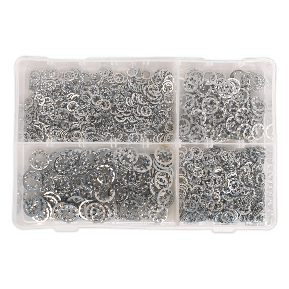 Lock Washer Assortment 1000pc Serrated Internal M5-M10 Metric DIN 6798J : Model No.AB057LW