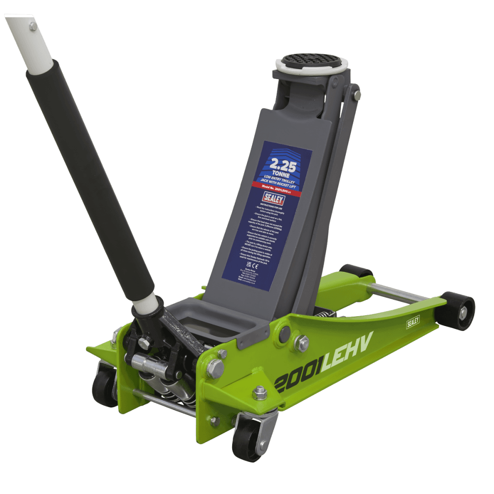 Trolley Jack 2tonne Low Entry Rocket Lift Hi-Vis Green Model No.-21717