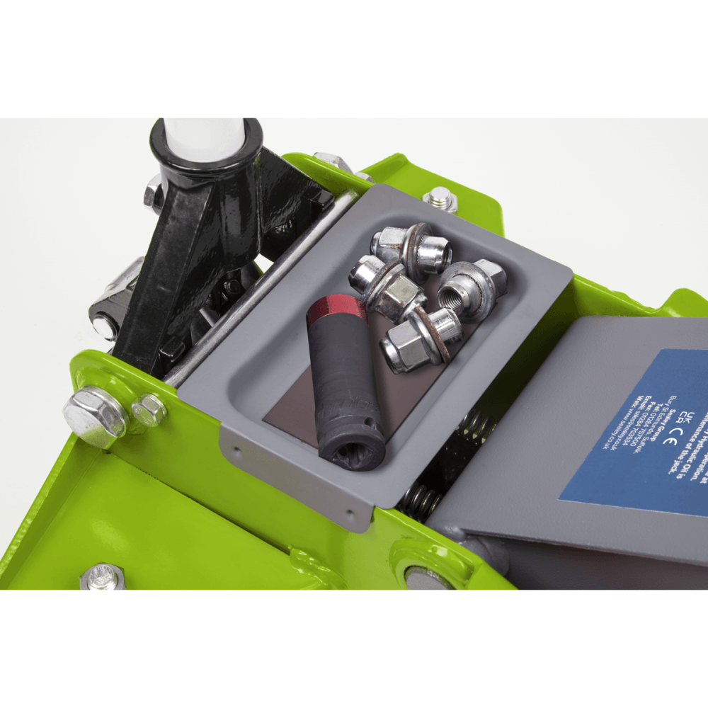 Trolley Jack 2tonne Low Entry Rocket Lift Hi-Vis Green Model No.-21717